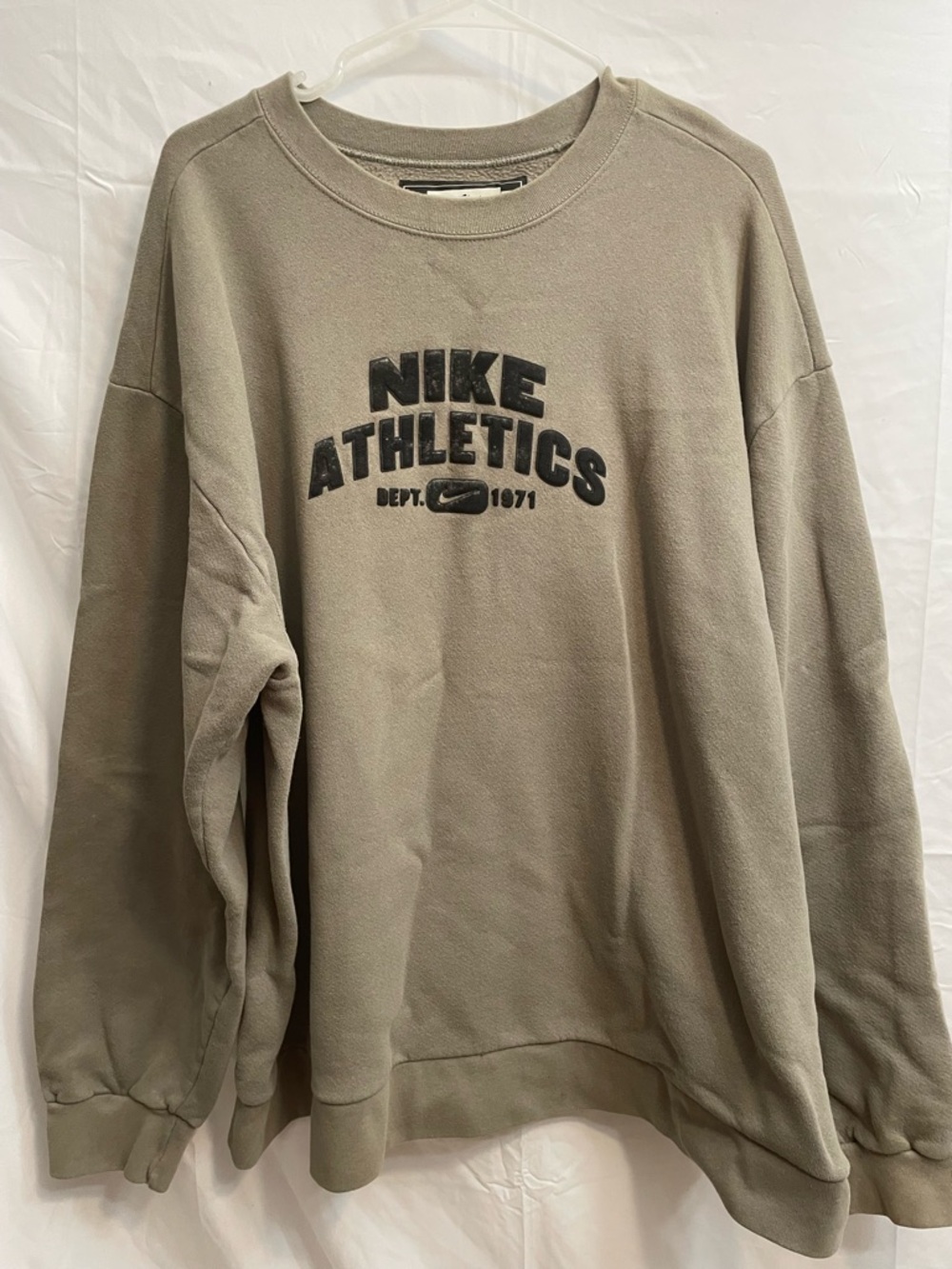 Nike Crewneck Sweatshirt in Taupe with Black Logo vintage